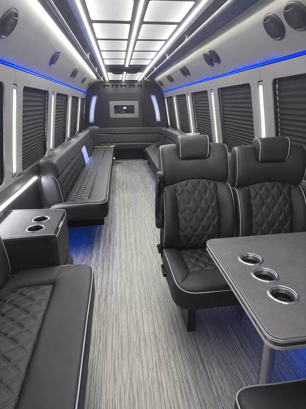 minneapolis 25 passenger party bus inside