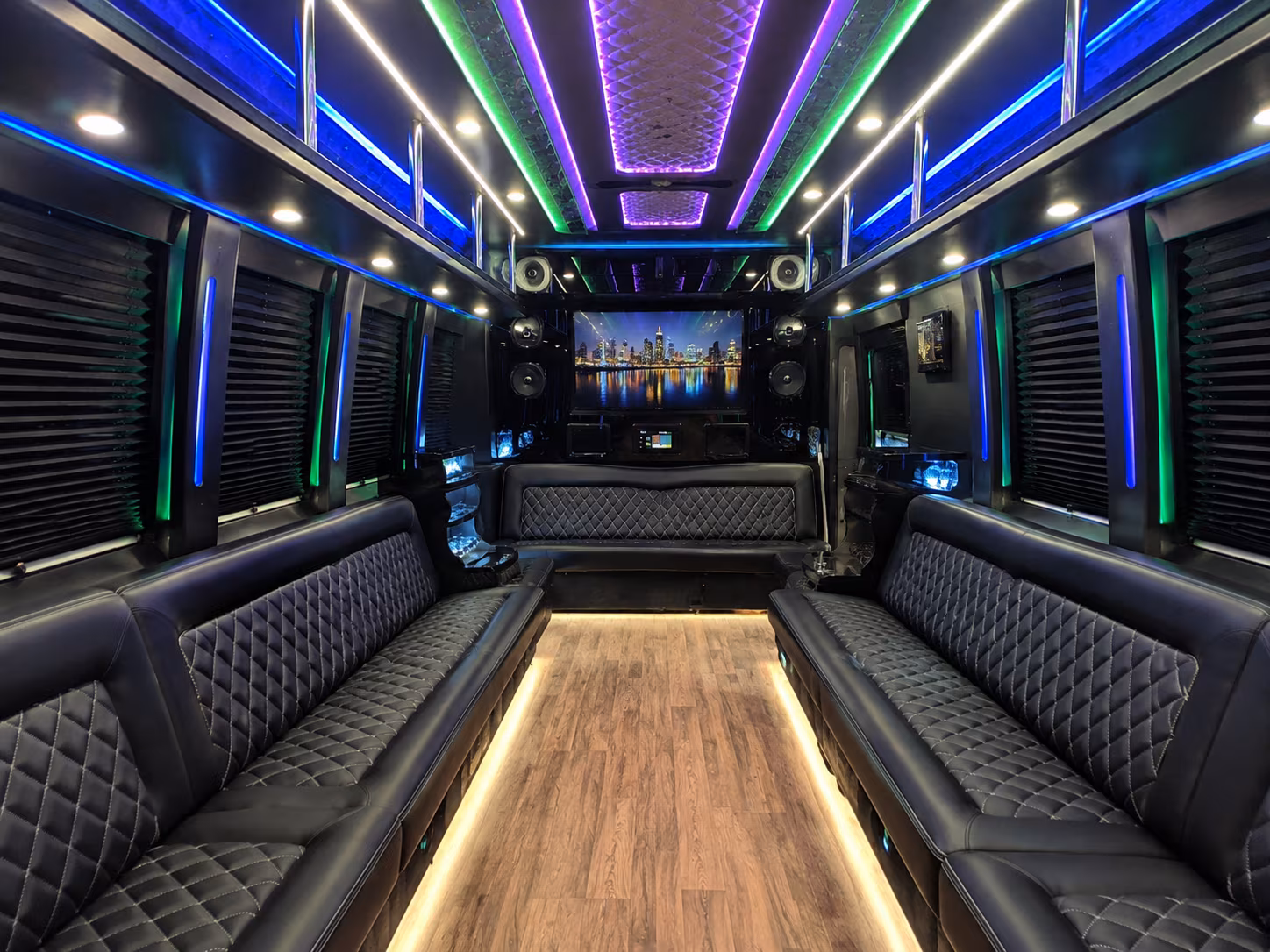 minneapolis 25 passenger party bus interior